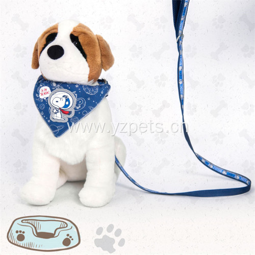 Custom logo collar with dog leash and bibs